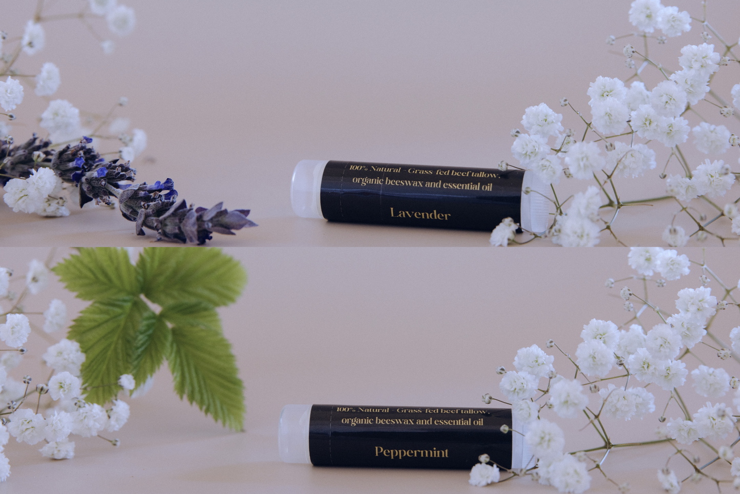 Tallow Chapstick | Natural Lip Balm Made with Grass-Fed Tallow, Beeswax & Essential Oils