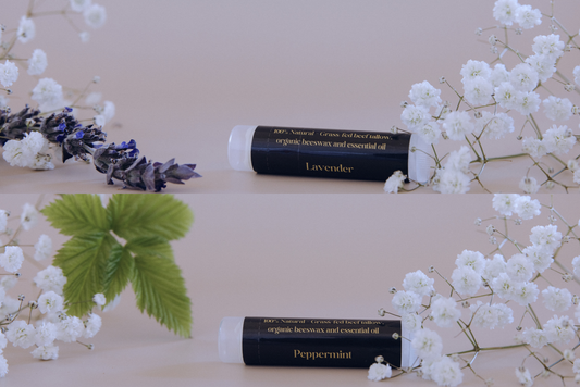Tallow Chapstick | Natural Lip Balm Made with Grass-Fed Tallow, Beeswax & Essential Oils