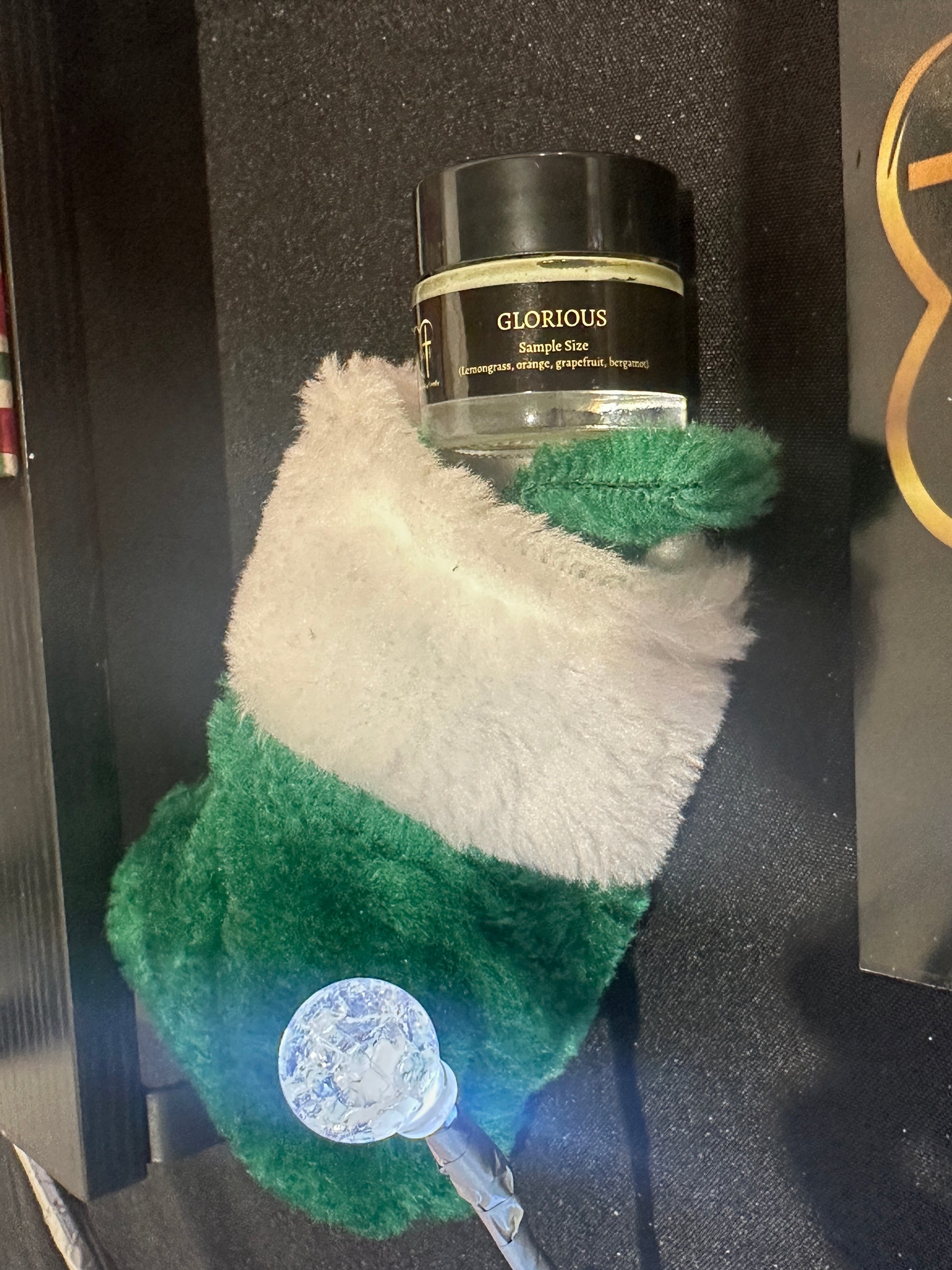 mini stocking filled with body butters samples